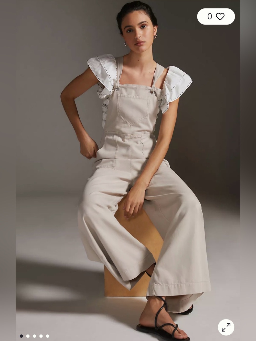 By Anthropologie Wide-Leg Overalls Size Large
